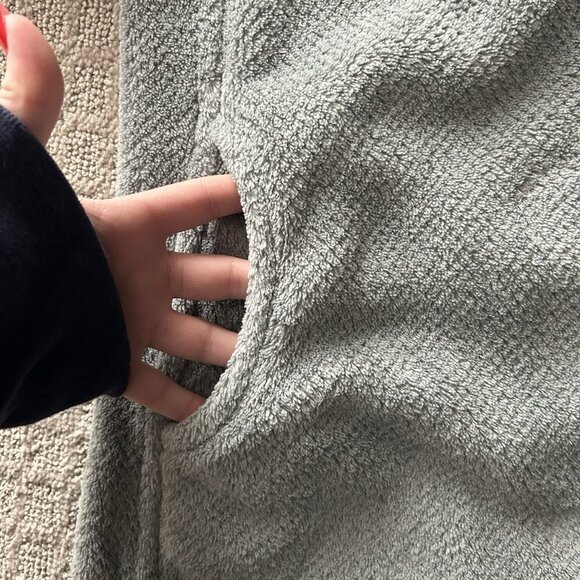 Patagonia Womens Medium M Fleece Synchilla Jacket Regular Gray and Teal 1/4 Zip - Picture 5 of 8